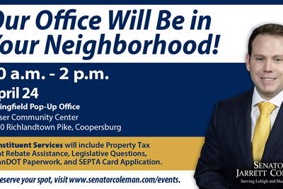 Senator Jarrett Coleman Pop Up Office Hours